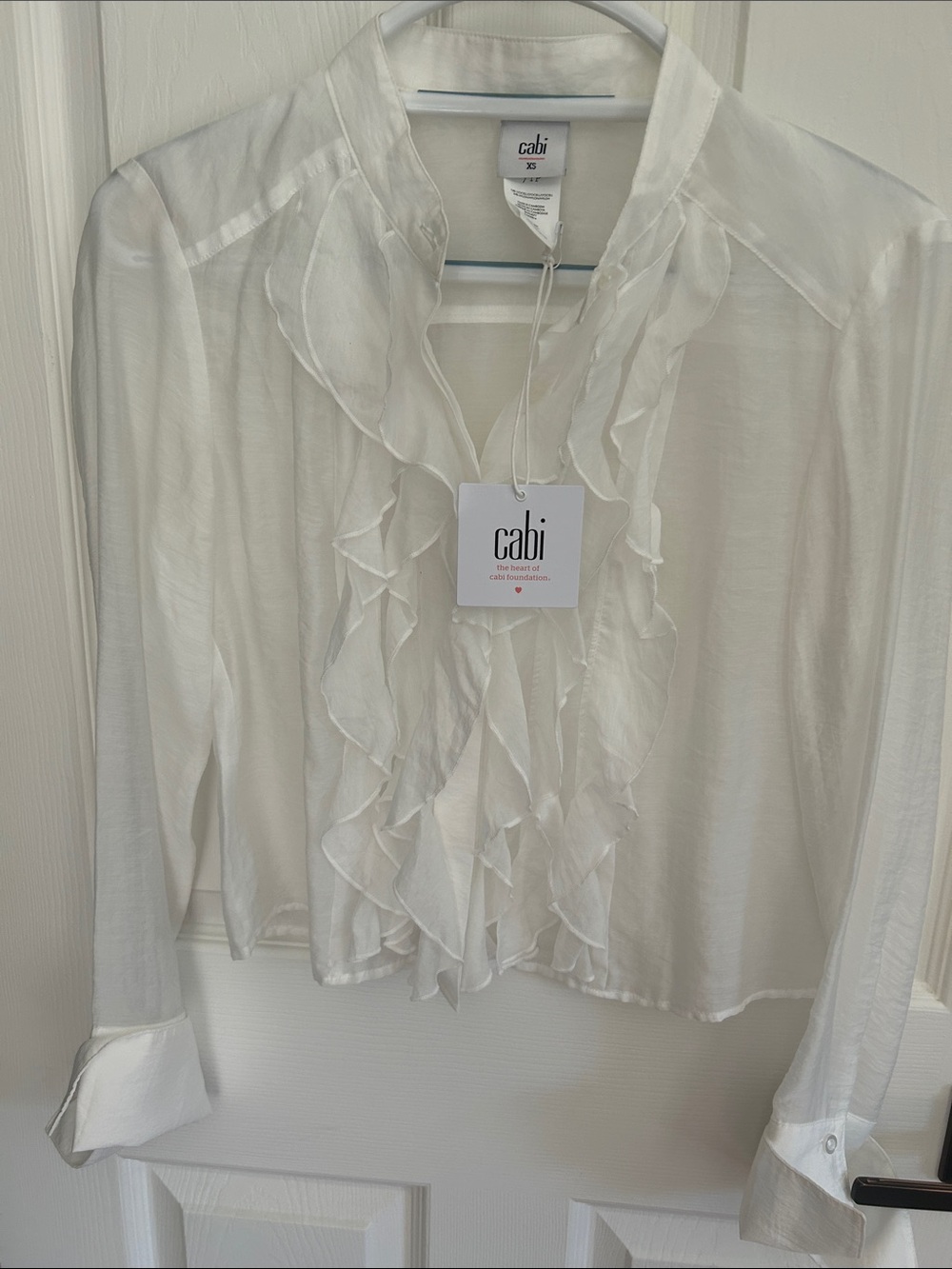 CAbi Noble Blouse NWT size XS White